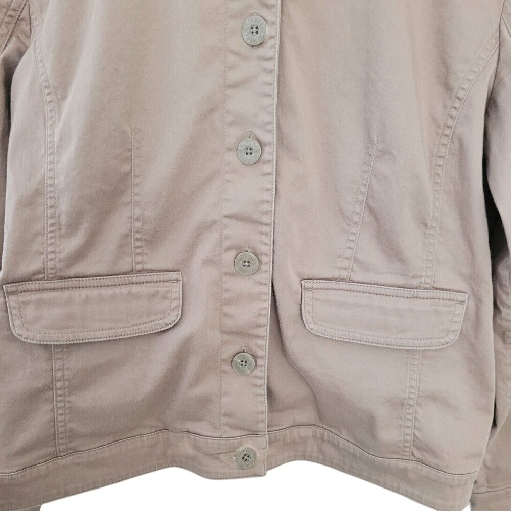 Christopher & Banks Womens Jacket Size S Beige Long Sleeve Button Up Stretch - Picture 5 of 9